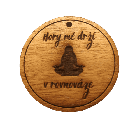Dřevěný přívěsek UNLOCKED - hory a vrchol