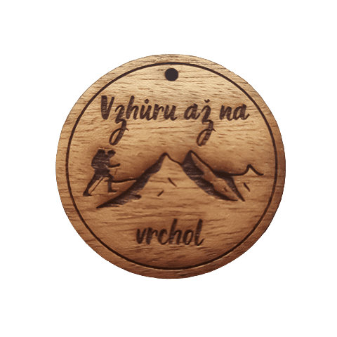 Dřevěný přívěsek UNLOCKED - hory a vrchol