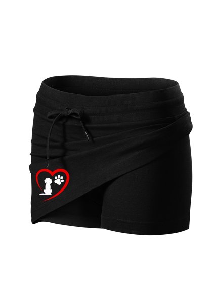 Dámská sukně 2v1 s potiskem unlocked miluji pejsky černá 2