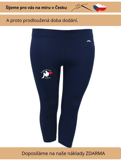 Dámské capri legíny s potiskem unlocked toulavá námořní modrá d