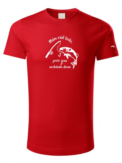 Pánské tričko s potiskem UNLOCED rybář červená