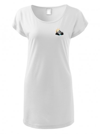 Dámské trikošaty s DTF potiskem unlocked východ slunce malý bílá