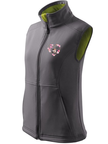Dámská softshellová vesta s DTF potiskem UNLOCKED kočky šedá