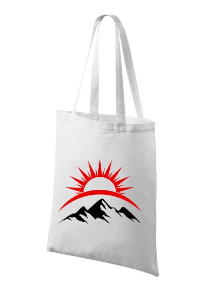 Bavlněná taška potiskem UNLOCKED východ slunce bílá