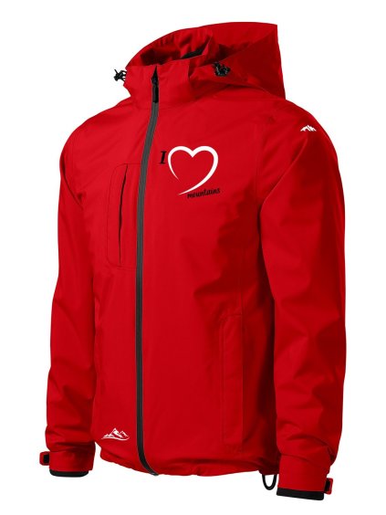VÝPRODEJ/ Dámská zimní bunda 3V1  s potiskem červená vel. S - I love mountains