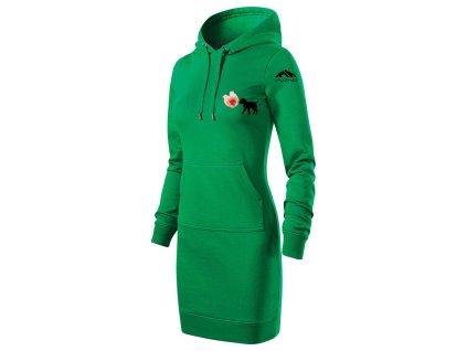 VÝPRODEJ Dámské mikino šaty s potiskem (S) - Pes a srdce na dlani