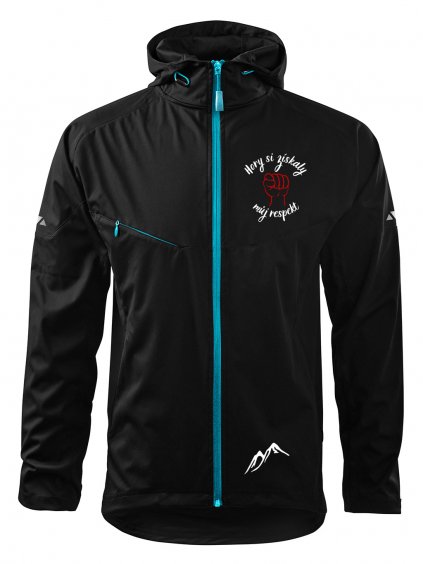 Pánská softshellová bunda s potiskem unlocked hory a respekt