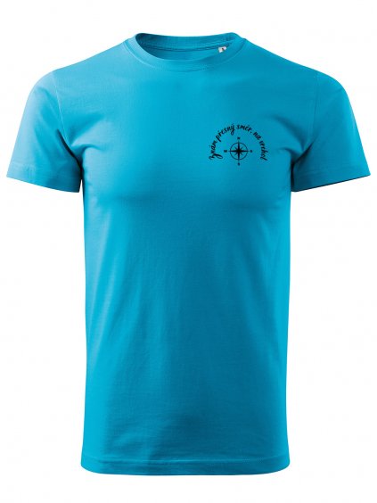 Pánské tričko s potiskem UNLOCKED horal a směr světle modrá