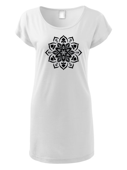 VÝPRODEJ/ Dámské tričko-šaty s DTF potiskem vel. S - Mandala II.