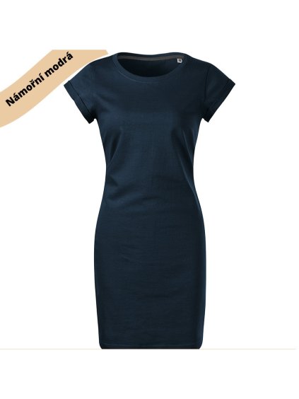VÝPRODEJ/ Dámské šaty námořni modré vel. S ušité v ČR d kapsami - BEZ POTISKU