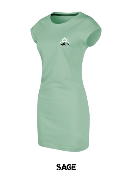 Dámske šaty FREEDOM s výšivkou UNLOCKED vychod slinka sage