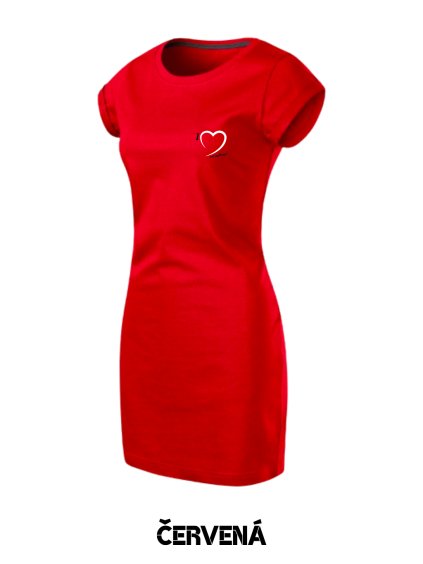 Dámske šaty FREEDOM s výšivkou UNLOCKED i love mountains červena