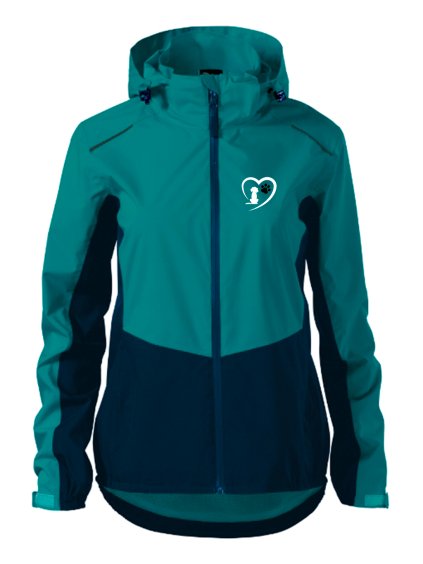 Dámska bunda RAINBOW s decentnou výšivkou UNLOCKED Milujem psíkov emerald