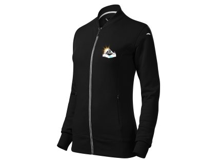 Dámská mikina bomber s DTF potiskem unlocked východ slunce černá