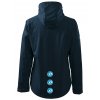 Dámská softshellová bunda s kapucí potiskem DTF horský tep UNLOCKED námořní 2
