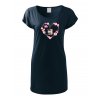 Dámské trikošaty s potiskem unlocked kočky v srdíčku velký námořní