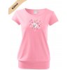 dámské triko city s VELKÝM dtf potiskem pejsek v srdci růžová