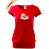 dámské triko city s VELKÝM dtf potiskem východ slunce červená