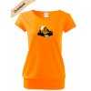 dámské triko city s VELKÝM dtf potiskem východ slunce oranžová