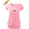 dámské triko city s VELKÝM dtf potiskem hory volají růžová