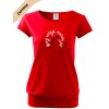 dámské triko city s VELKÝM dtf potiskem hory volají červená