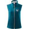 Dámská softshellová vesta s DTF potiskem UNLOCKED pes v srdci tyrkys 1