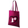 Dámská nákupní taška s potiskem UNLOCKED Miluji pejsky fuchsiová