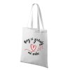 Bavlněná taška s DTF potiskem UNLOCKED hory a srdce bílá 1