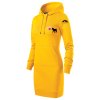 Dámské mikino šaty s potiskem UNLOCKED pes a srdce na dlani žlutá