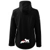 Dámská softshellová bunda s kapucí potiskem DTF pes a srdce černá 2