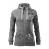 Dámská mikina s kapucí a zipem UNLOCKED šedá 1