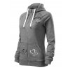 Dámská mikina s kapucí a zipem UNLOCKED šedá