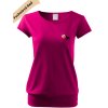 dámské triko city DTF potiskem srdce na dlani fuchsie