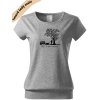 dámské triko city DTF potiskem mladšíi šedá