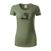 Dámské tričko s potiskem unlocked origin khaki