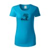 Dámské tričko s potiskem unlocked origin tyrkys