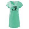Dámské trikošaty s potiskem unlocked mladší mátová