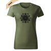 dámské triko s potiskem mandala khaki