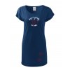 Dámské tričko šaty s potiskem unlocked hory a srdce půlnoční modrá