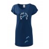 Dámské tričko šaty s potiskem unlocked hory volají musím jít půlnoční modrá
