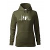 Dámská mikina s kapucí a potiskem UNLOCKED horský tep military