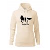 Dámská mikina s kapucí a potiskem UNLOCKED wild fox mandlová