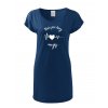 Dámské tričko šaty s potiskem unlocked horský tep půlnoční modrá
