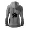 Dámská mikina se zipem a kapucí UNLOCKED cesta je cíl šedá 2