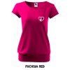 Voľné tričko CITY s výšivkou UNLOCKED milujem mačky fuchsia red