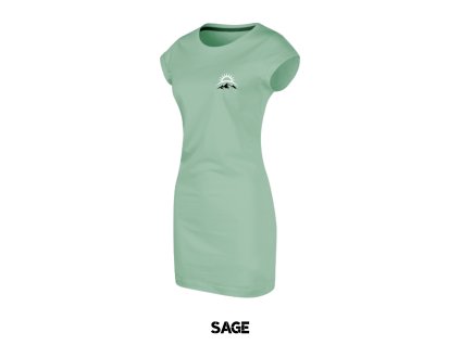 Dámske šaty FREEDOM s výšivkou UNLOCKED vychod slinka sage
