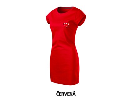 Dámske šaty FREEDOM s výšivkou UNLOCKED i love mountains červena