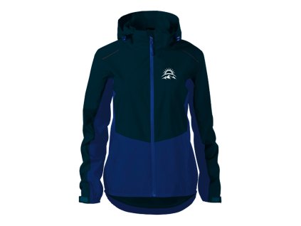 Dámska bunda RAINBOW s decentnou výšivkou UNLOCKED východ slnka namorna modra