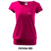 Voľné tričko CITY s výšivkou UNLOCKED hory si získali moje srdce fuchsia red