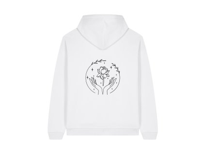 Dámská mikina oversize s kapucí a potiskem UNLOCKED - Souznění s přírodou